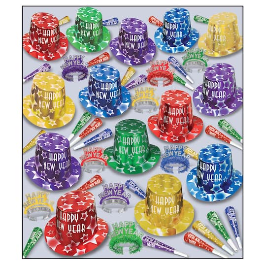 Beistle New Year Gem Star Deluxe Party Favor Kit for 100